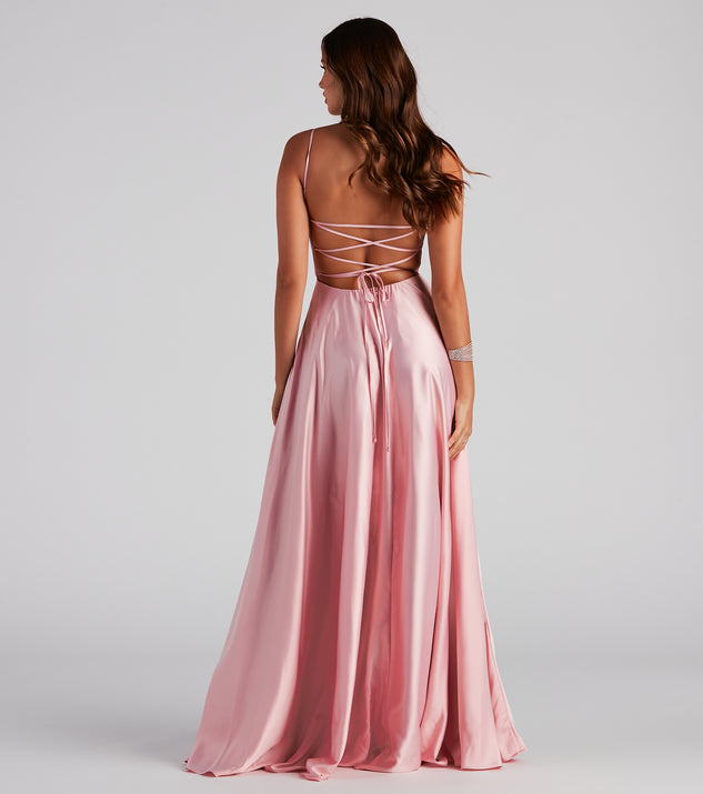 Jenny A-Line Satin Formal Dress | Windsor